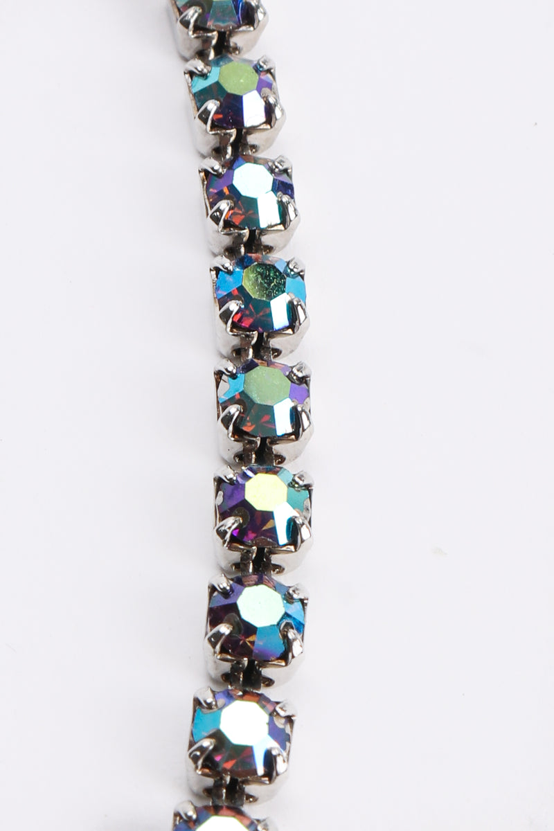 Vintage Iridescent Crystal Necktie Necklace stone detail at Recess Los Angeles