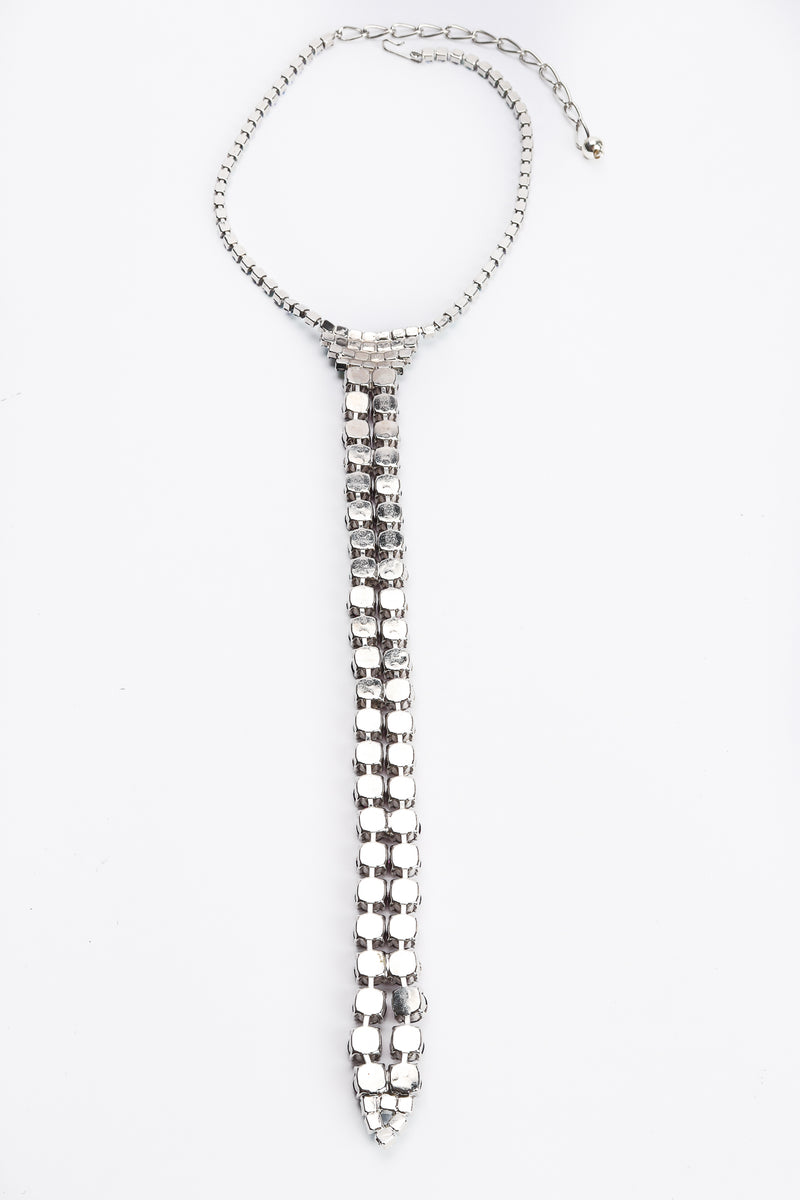 Vintage Iridescent Crystal Necktie Necklace backside at Recess Los Angeles