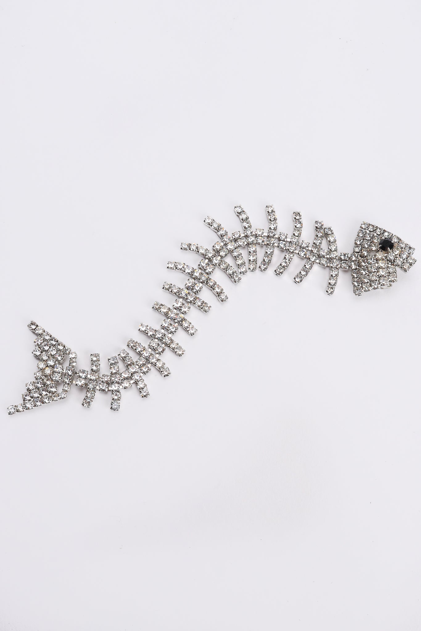 Vintage Crystal Fish Bone Brooch at Recess Los Angeles