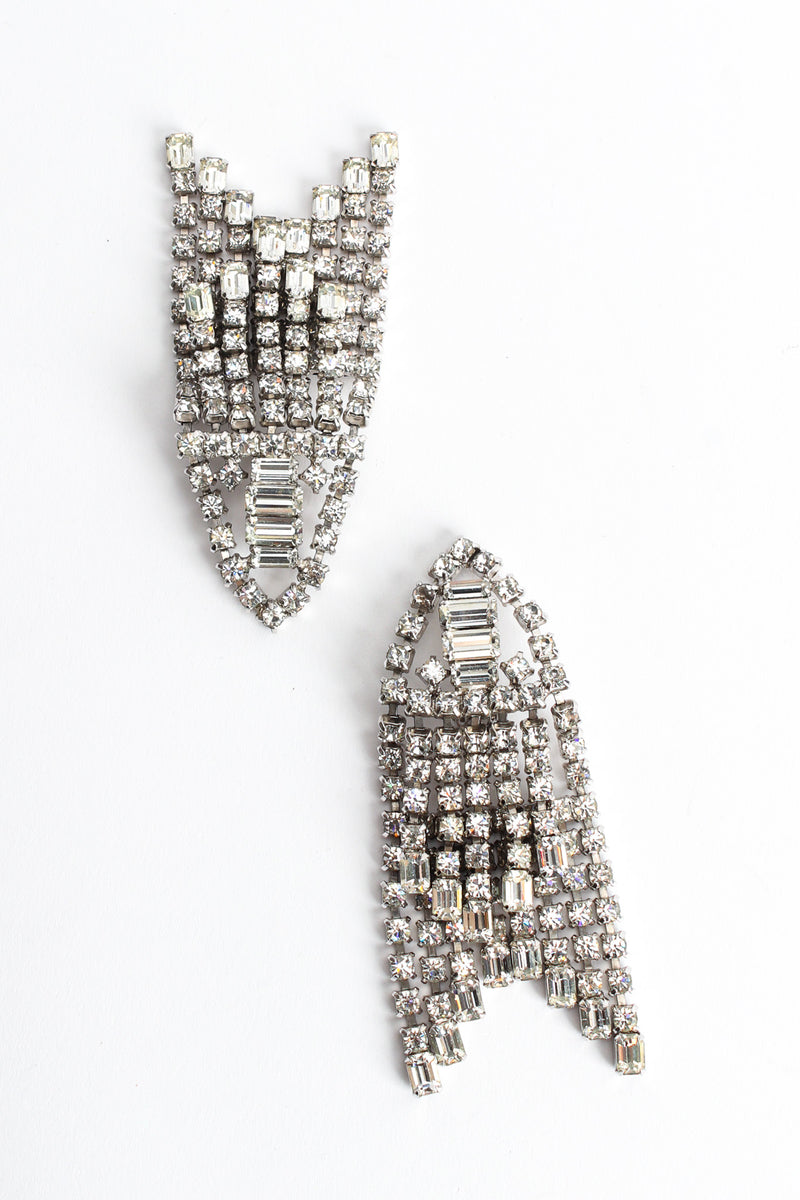 Vintage Triangle Rhinestone Waterfall Earrings creative flat @ Recess LA