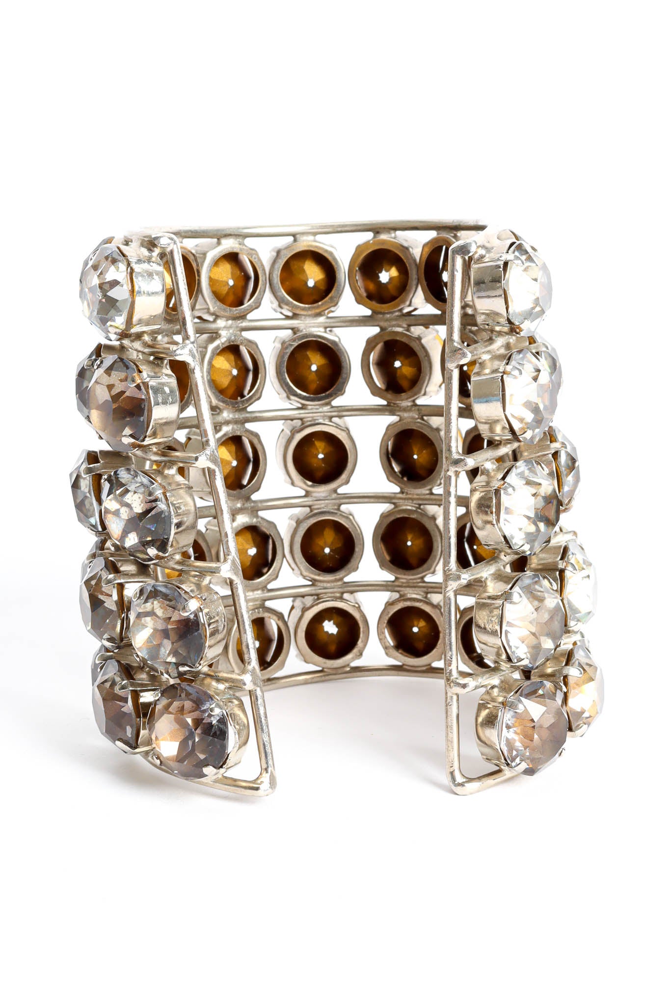 Vintage Smoke Cage Rhinestone Cuff inverse discoloration stone @ Recess Los Angeles