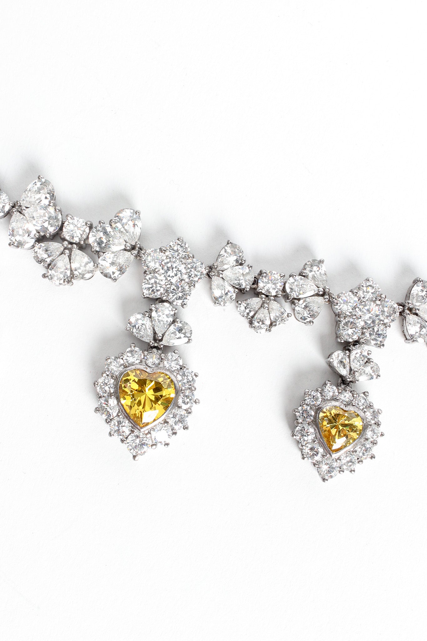 Vintage Love Flower Sterling Crystal Choker Necklace close up @ Recess LA