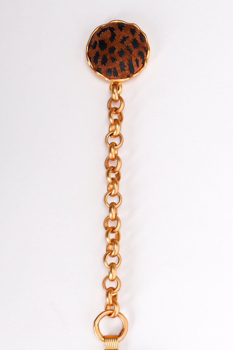 Vintage Cheetah Suede Medallion Chain Belt fob at Recess Los Angeles