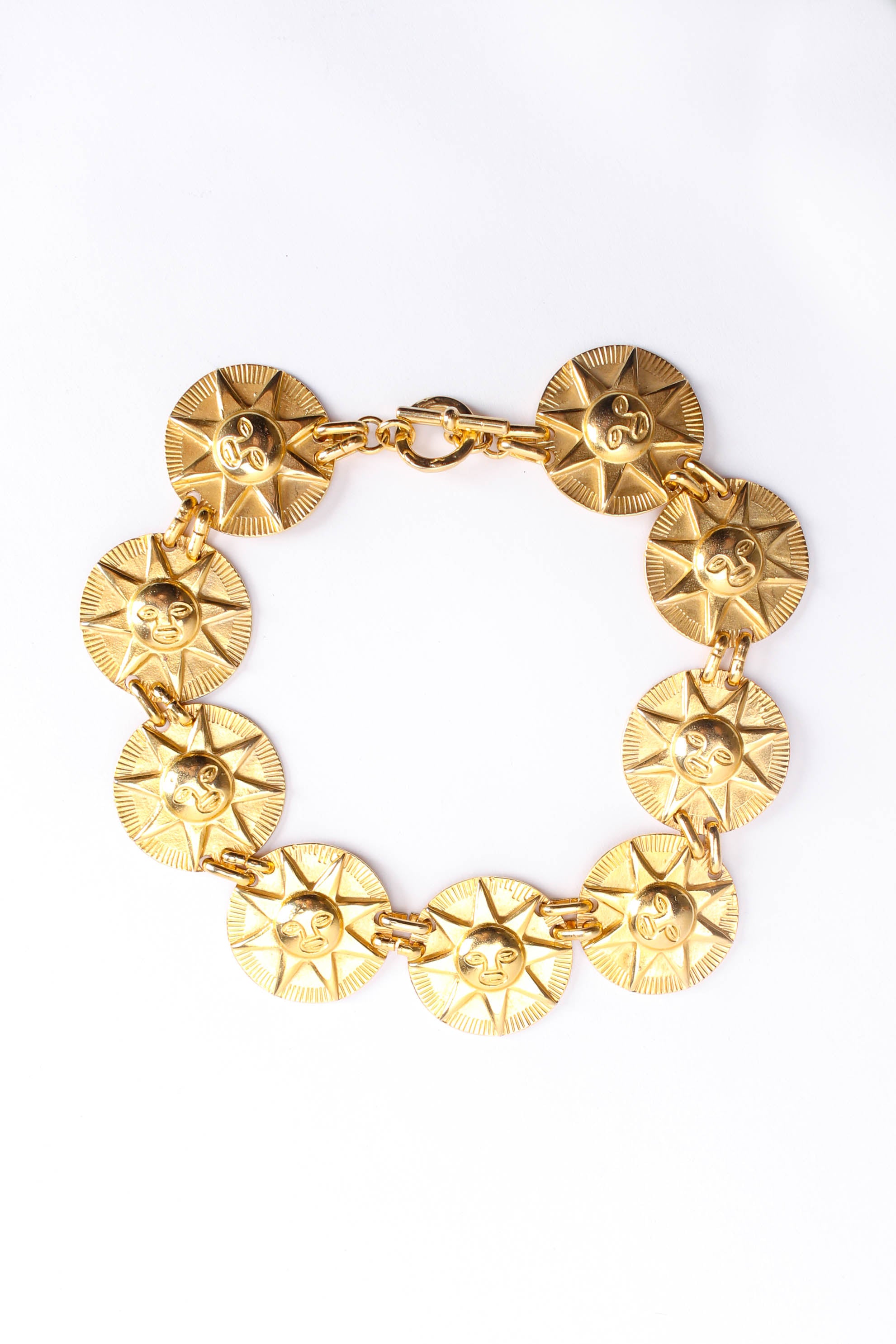 Vintage Sundial Faces Charm Necklace flat @ Recess LA