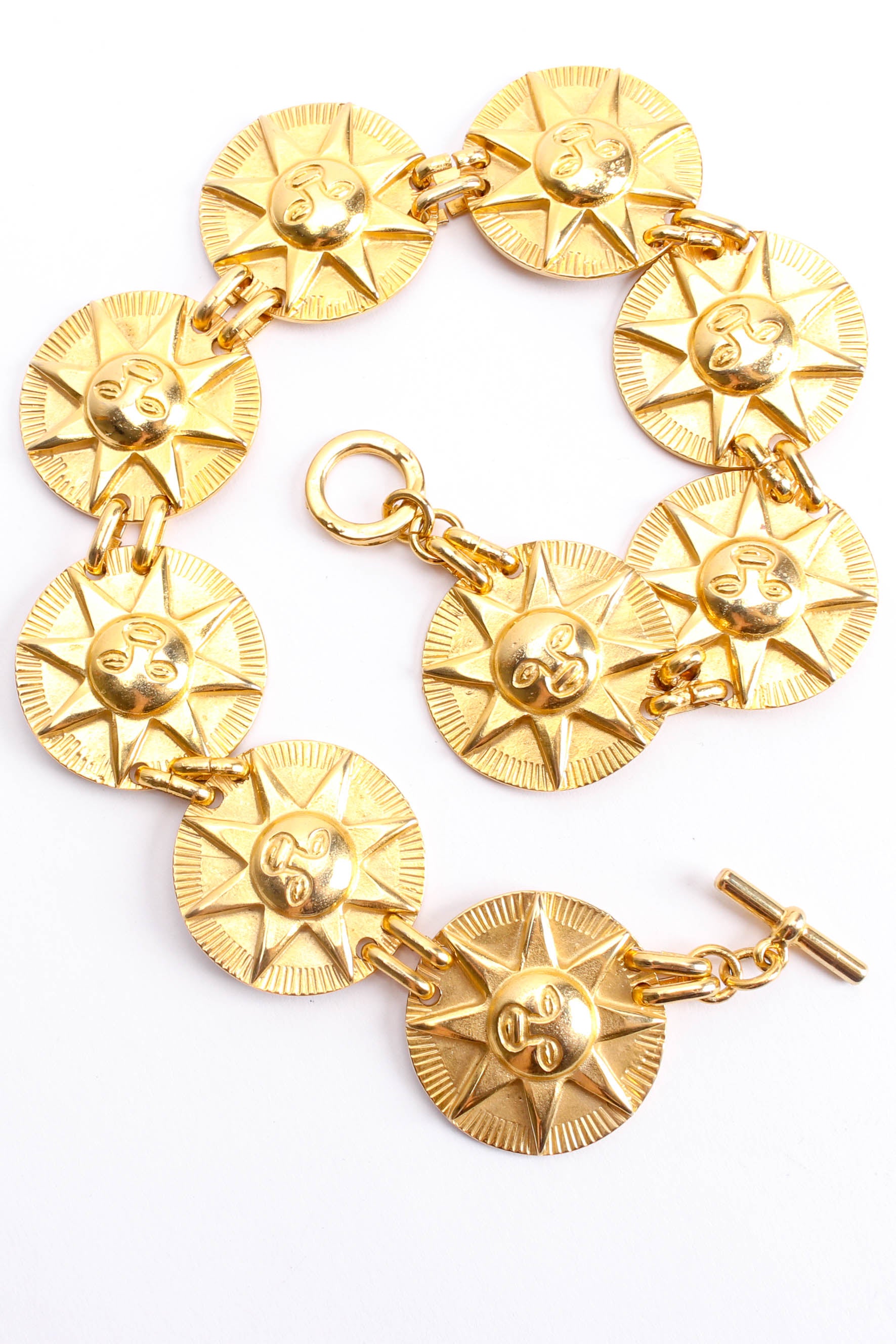 Vintage Sundial Faces Charm Necklace flat @ Recess LA