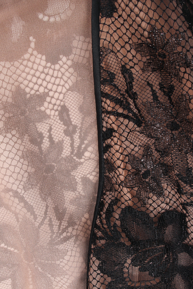 Vintage Unsigned Galanos Lace Drop Waist Contour Collage Gown detail at Recess LA