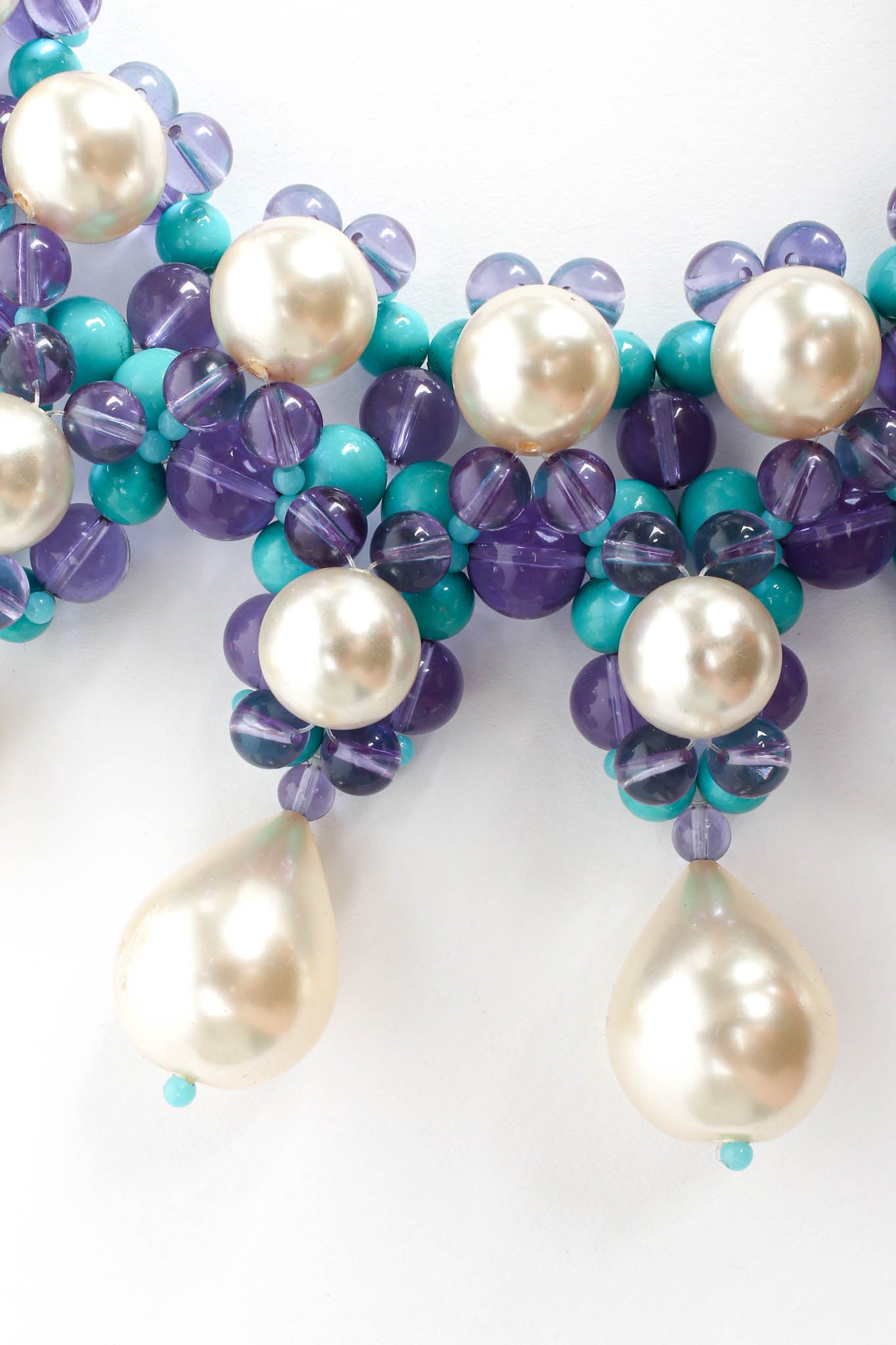Vintage Mimi Di N Pearl Bead Bib Necklace pearl/bead close @ Recess Los Angeles