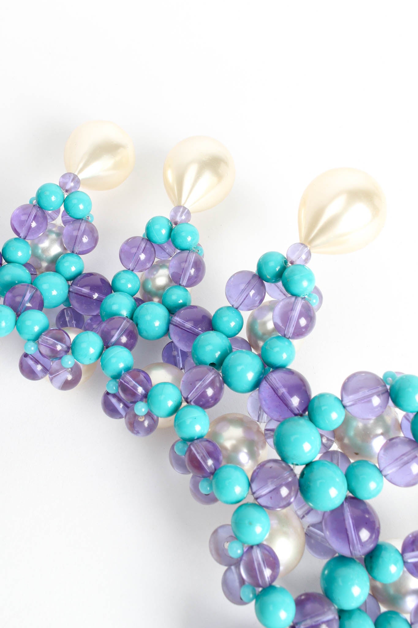 Vintage Mimi Di N Pearl Bead Bib Necklace pearl/bead close @ Recess Los Angeles