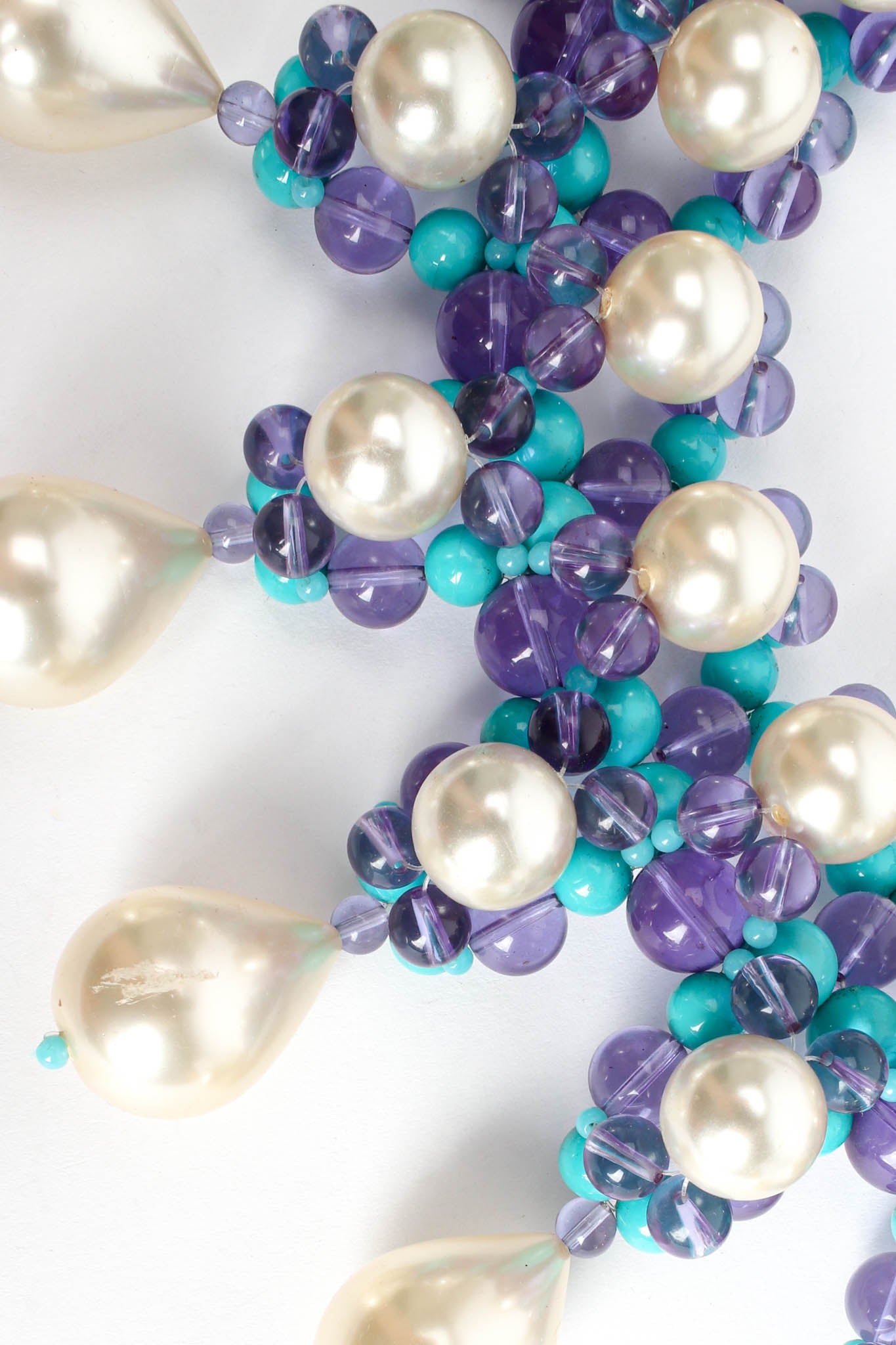 Vintage Mimi Di N Pearl Bead Bib Necklace scratch on teardrop pearl @ Recess Los Angeles