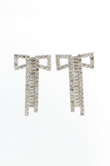 VIntage Bow Ladder Rhinestone Earrings front hang @ Recess LA