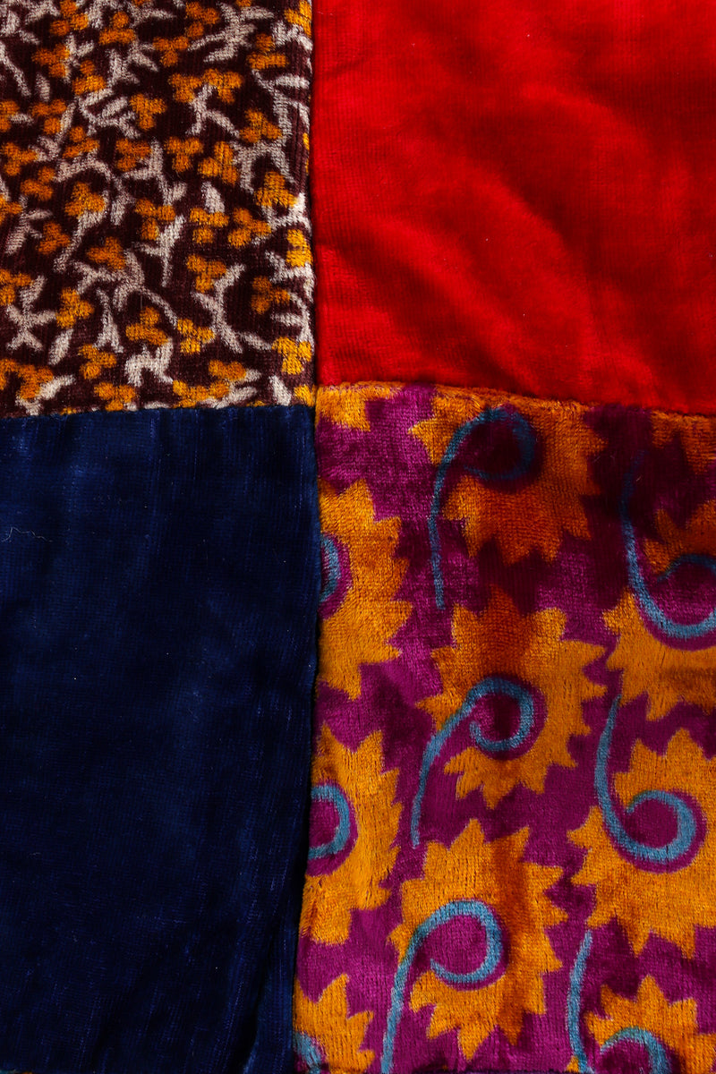 Vintage Abstract Floral Patchwork Velvet Blazer patchwork close @ Recess LA