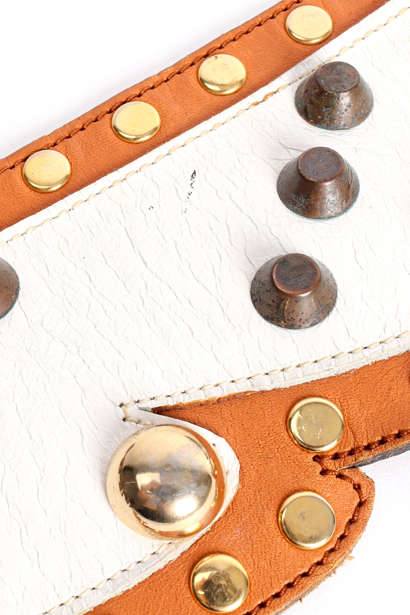 Vintage Studded Eagle Leather Contour Belt mark at Recess Los Angeles