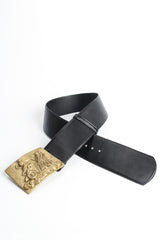 Vintage statement Roman chariot tableau buckle leather belt flat lay loop @recessla