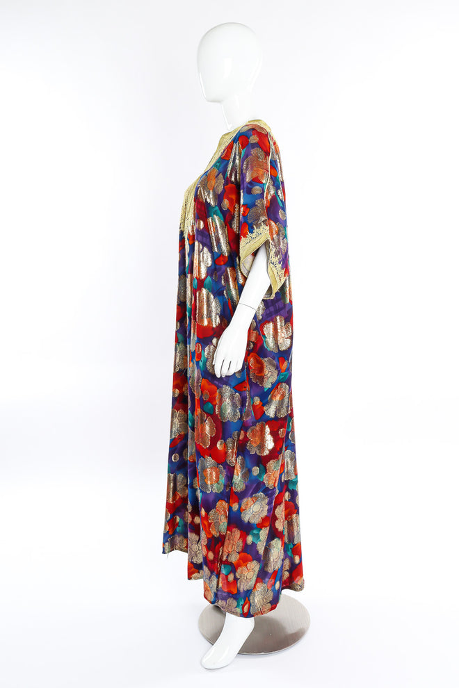 Metallic floral caftan on mannequin @recessla