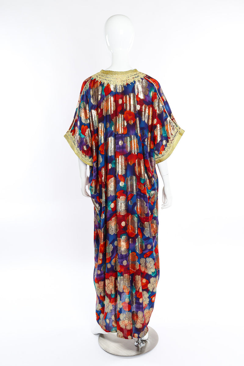 Metallic floral caftan on mannequin @recessla