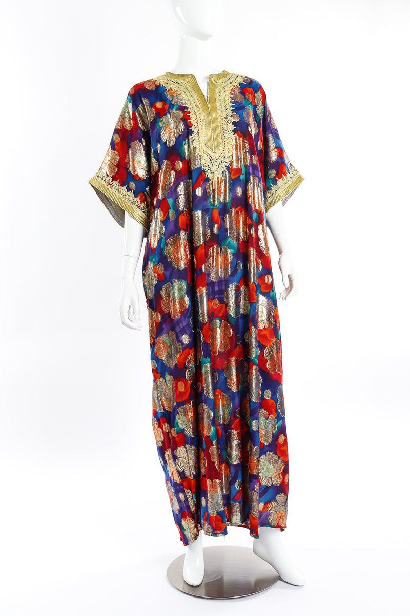 Metallic floral caftan on mannequin @recessla