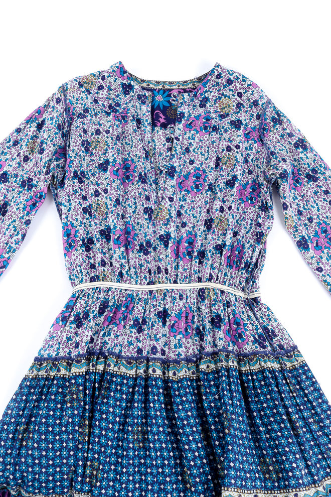 Vintage gauzy floral peasant dress flat lay inside out  @recessla