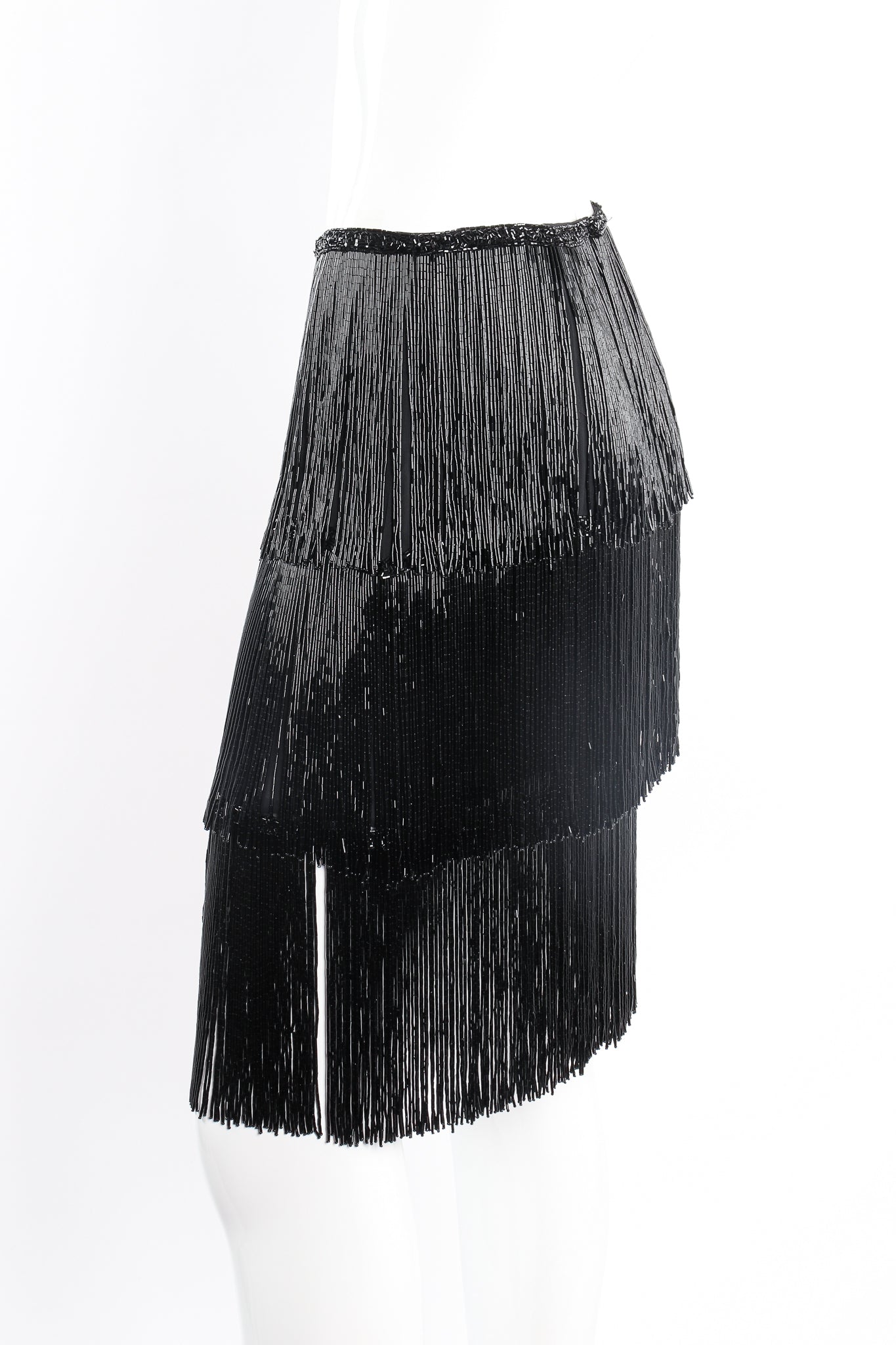 Vintage Naeem Khan Tiered Bead Fringe Skirt on Mannequin crop at Recess Los Angeles