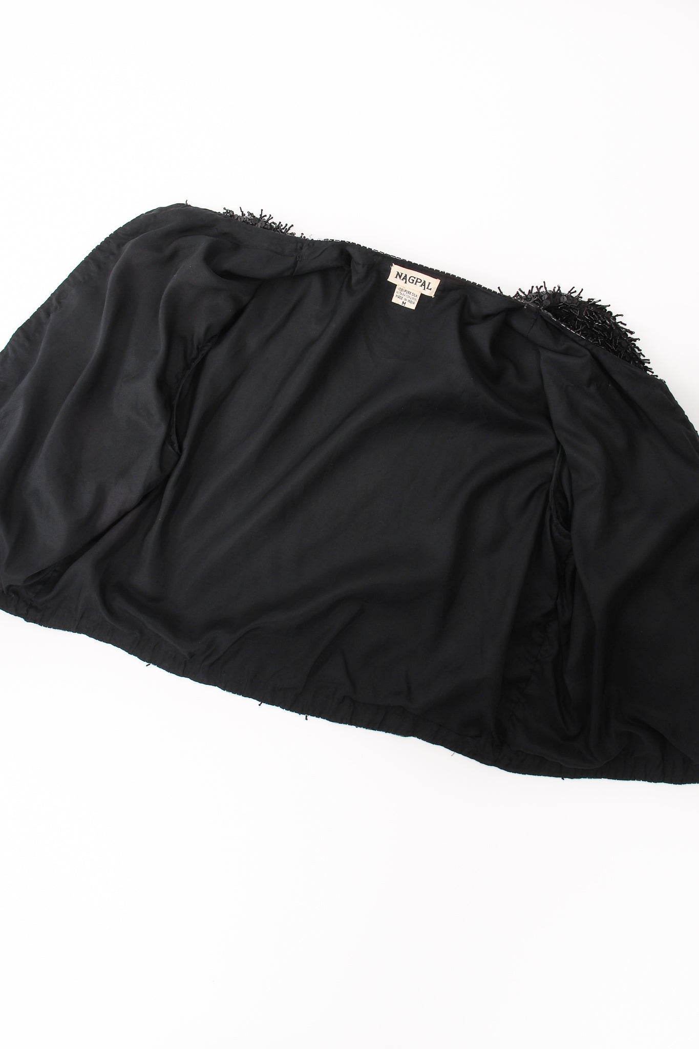 Vintage Nagpal India Nubby Spiny Beaded Sequin Jacket lining at Recess LA