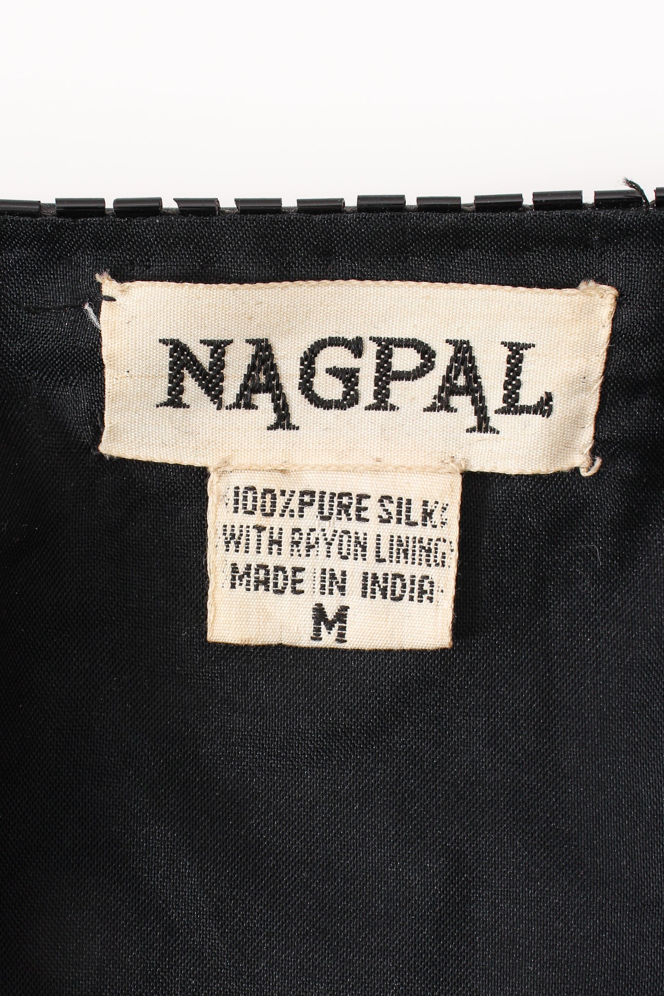 Vintage Nagpal India Nubby Spiny Beaded Sequin Jacket label at Recess LA