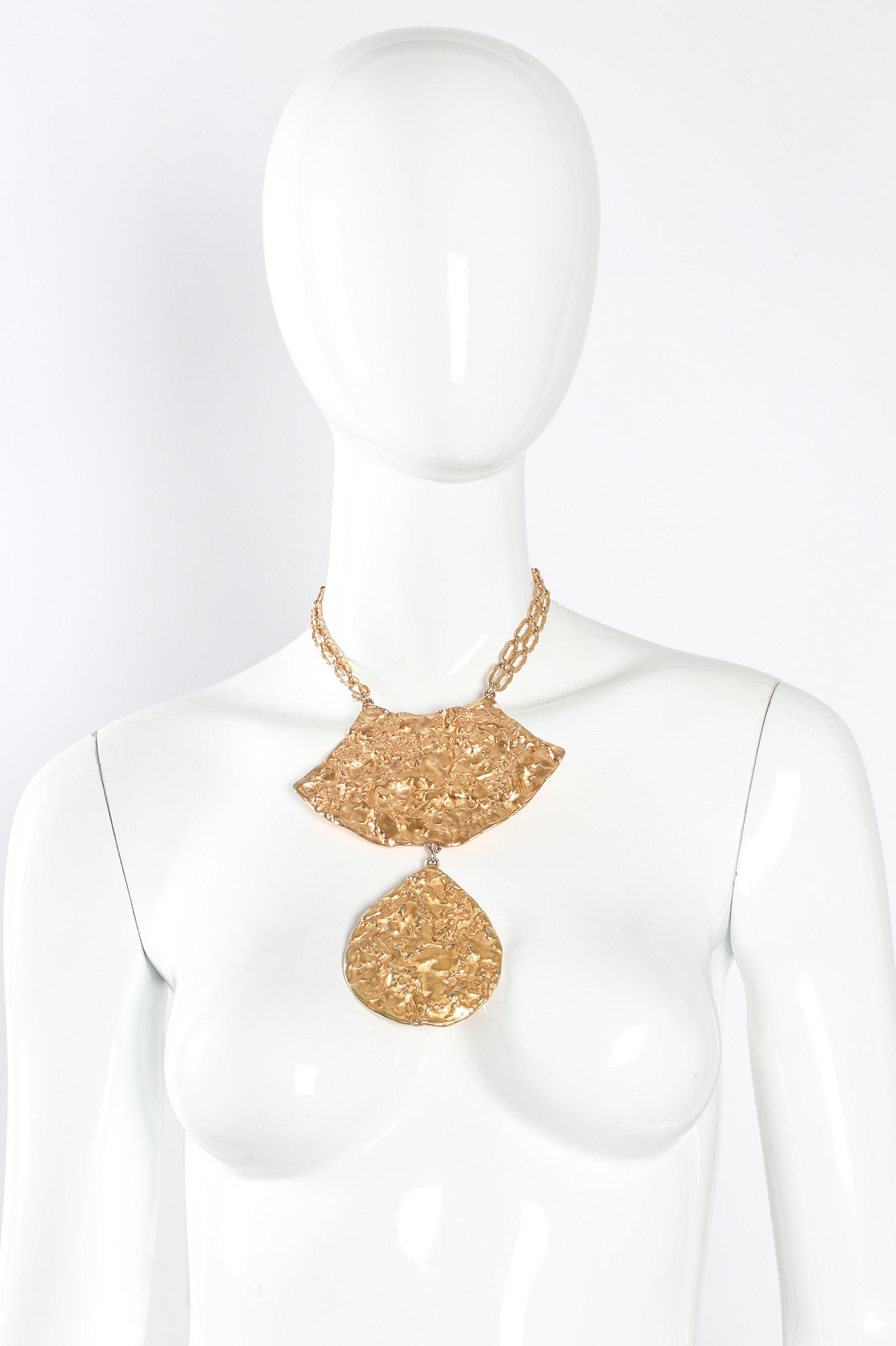 Vintage Napier Brutalist Double Pendant Necklace II on mannequin @ Recess Los Angeles
