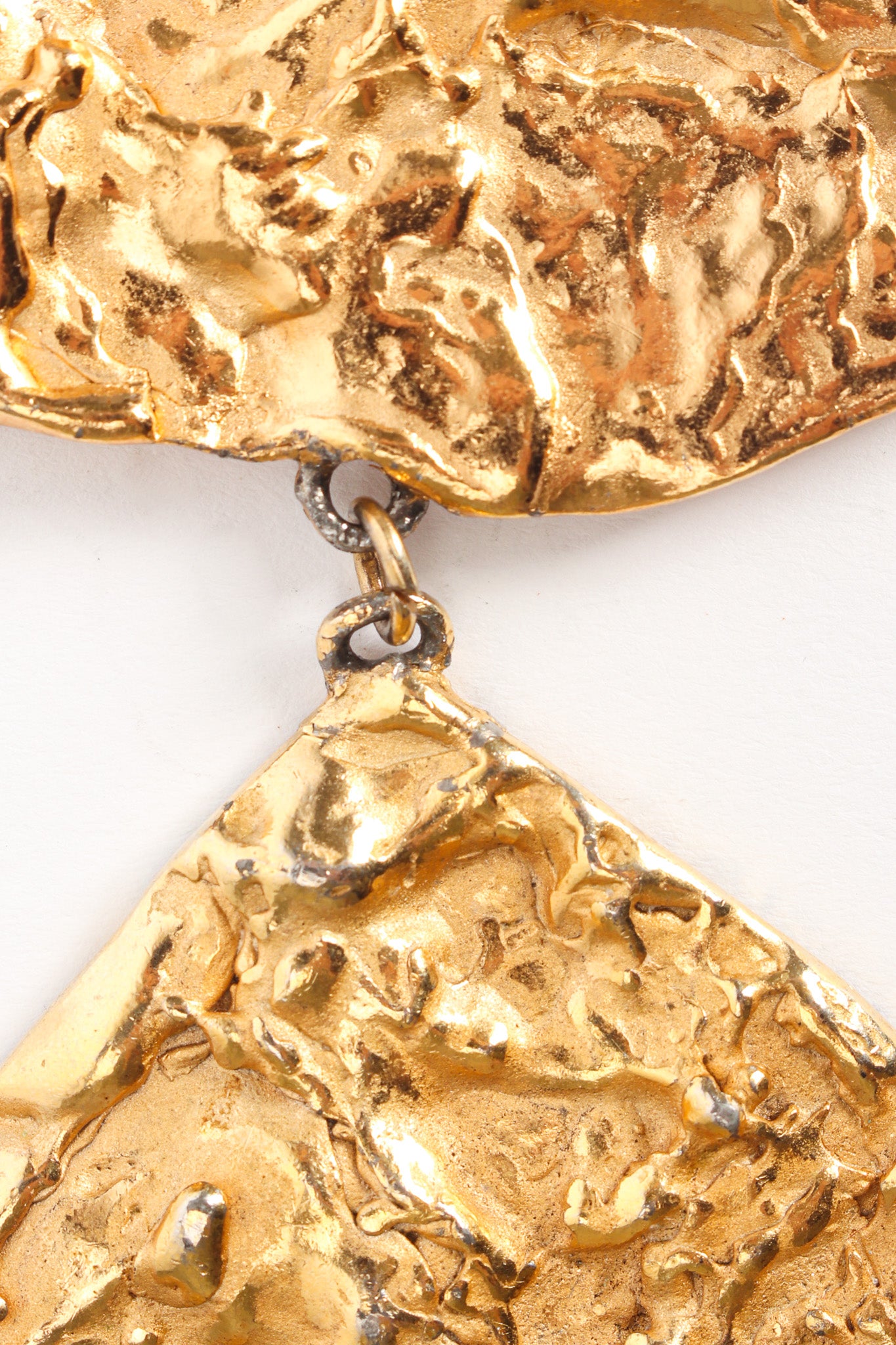 Vintage Napier Brutalist Double Pendant Necklace II pendant/connector tarnish @ Recess Los Angeles