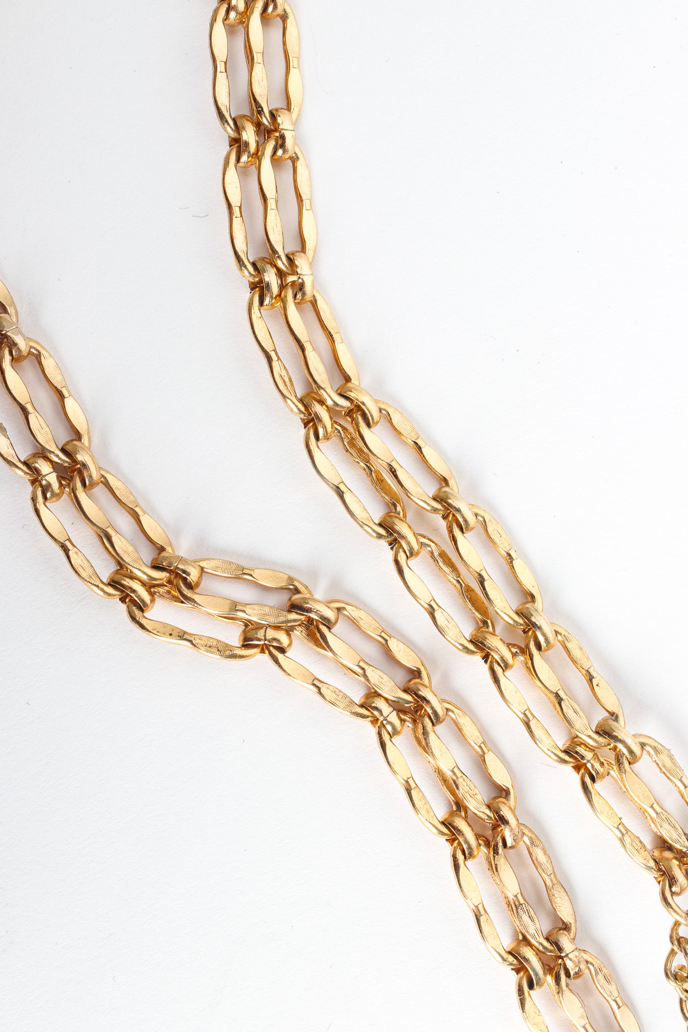 Vintage Napier Brutalist Double Pendant Necklace II double chain close @ Recess Los Angeles