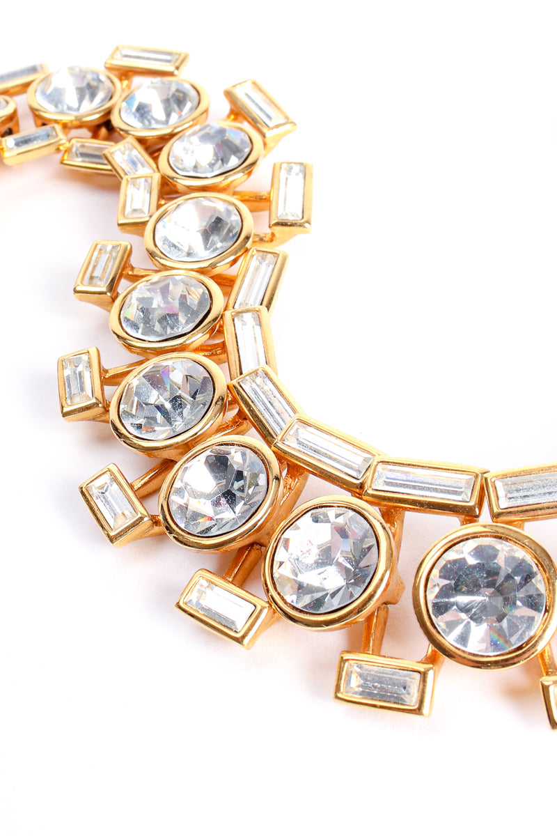 Vintage Napier Baguette Framed Crystal Collar Necklace detail at Recess Los Angeles