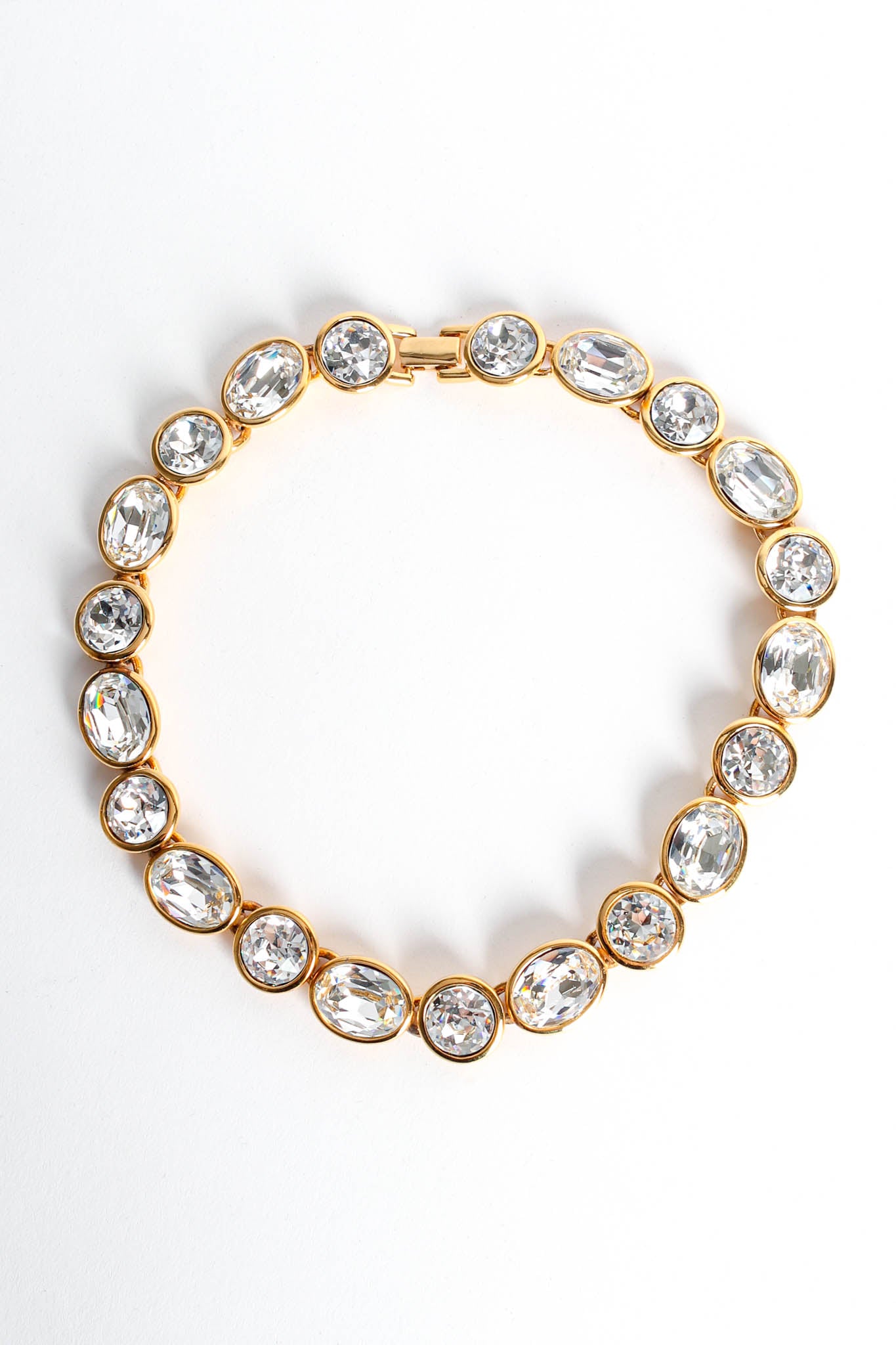 Vintage Napier Chunky Cut Crystal Collar Necklace front round @ Recess Los Angeles