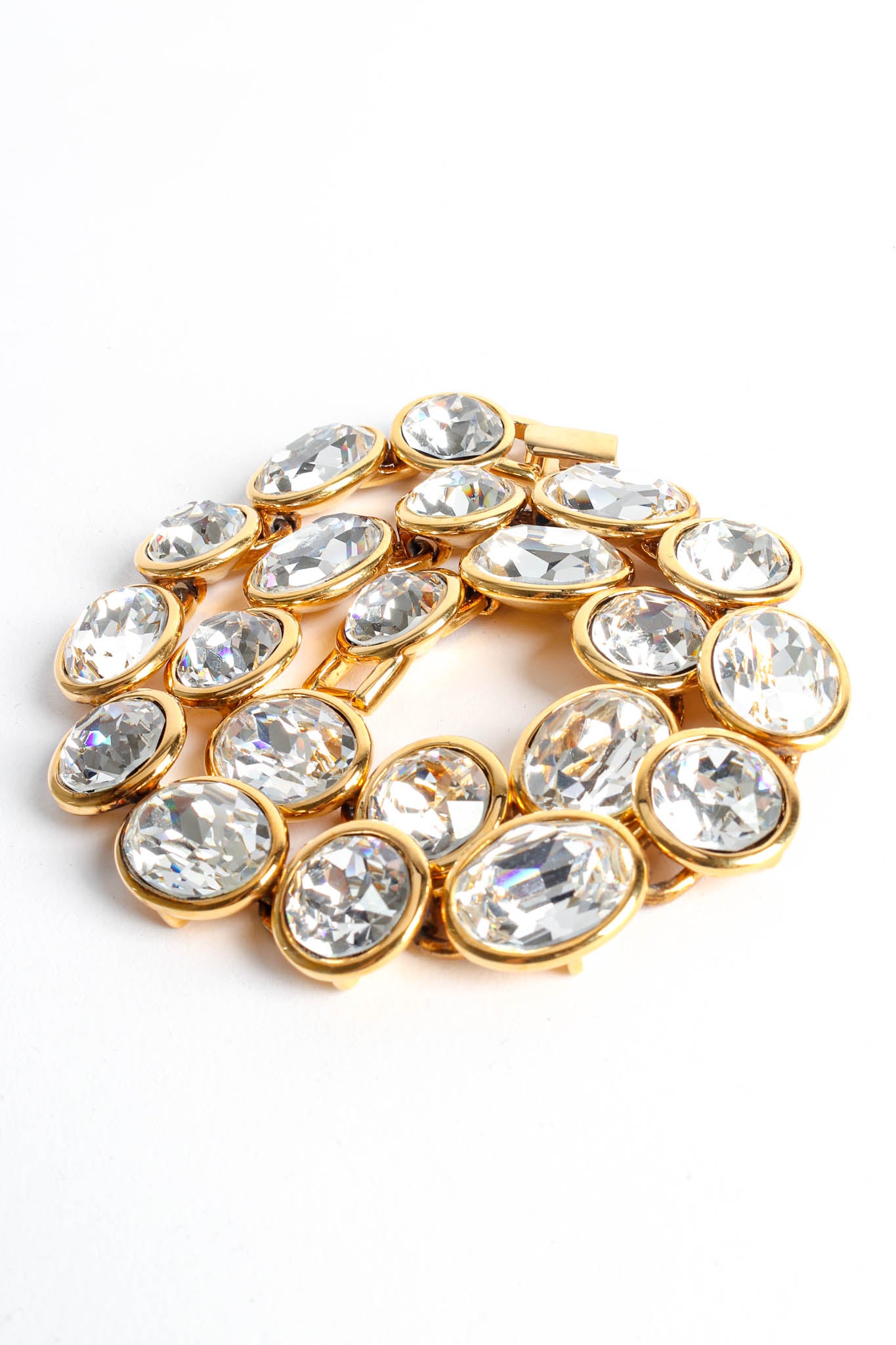 Vintage Napier Chunky Cut Crystal Collar Necklace cluster front @ Recess Los Angeles