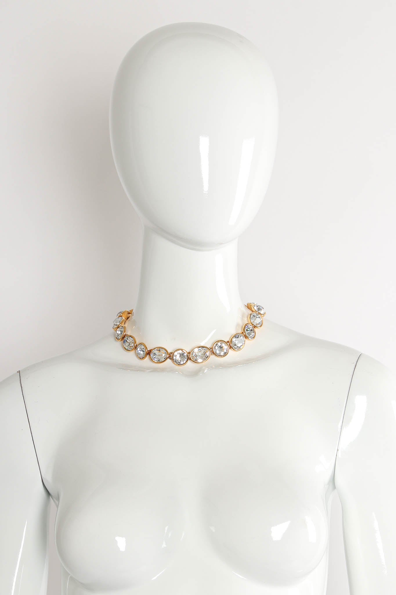 Vintage Napier Chunky Cut Crystal Collar Necklace on mannequin @ Recess Los Angeles