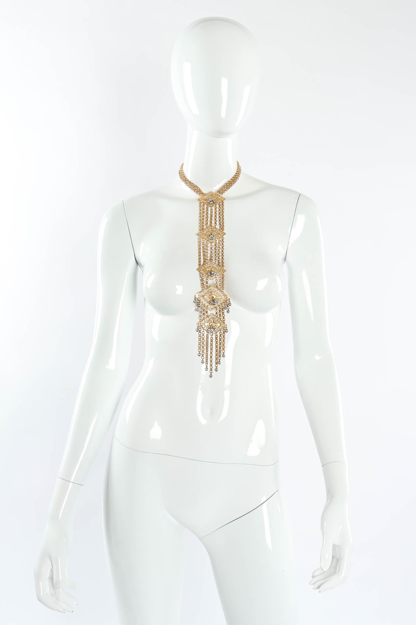 Vintage Napier Filigree Pom Waterfall Necklace on mannequin @ Recess Los Angeles