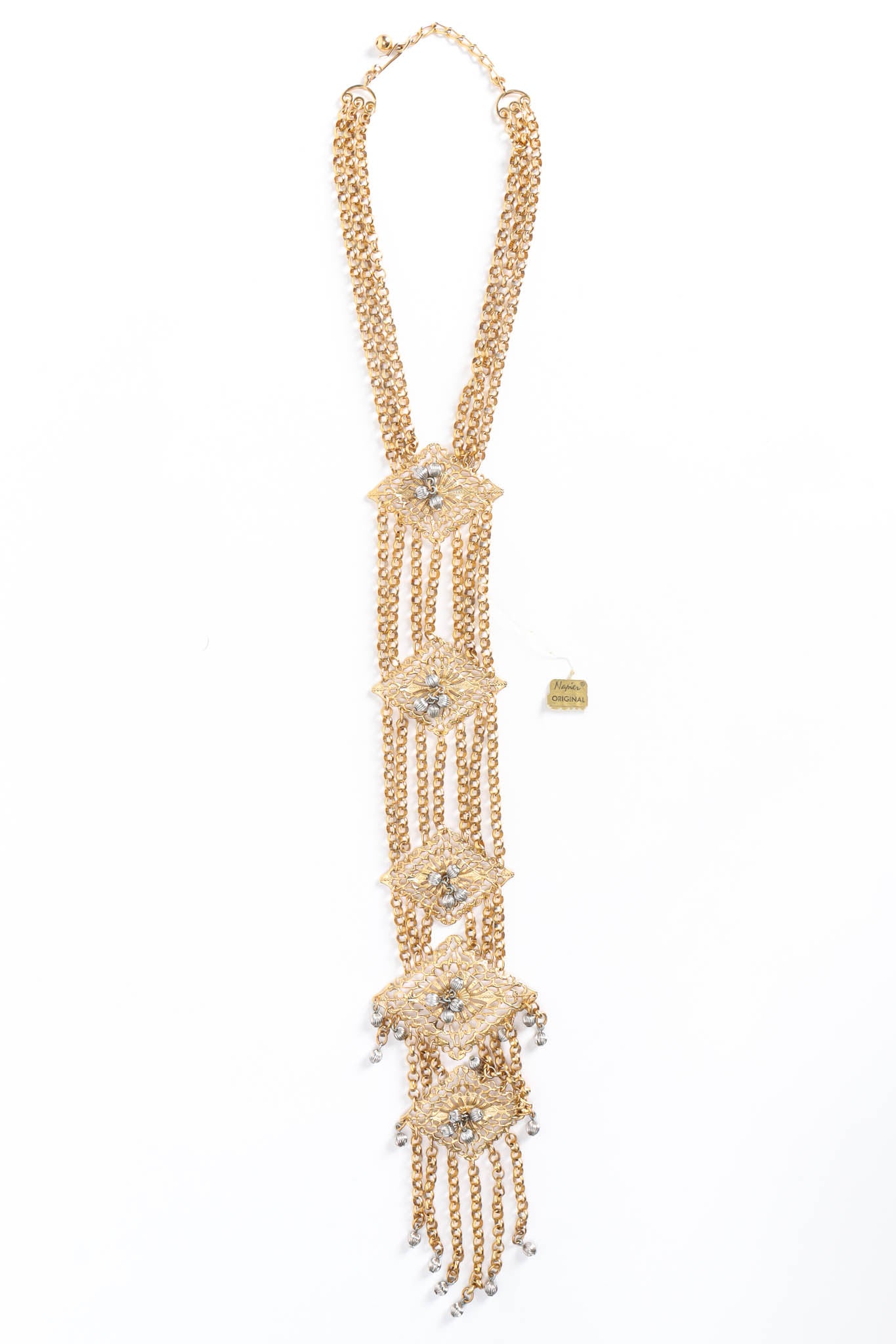Vintage Napier Filigree Pom Waterfall Necklace front @ Recess Los Angeles