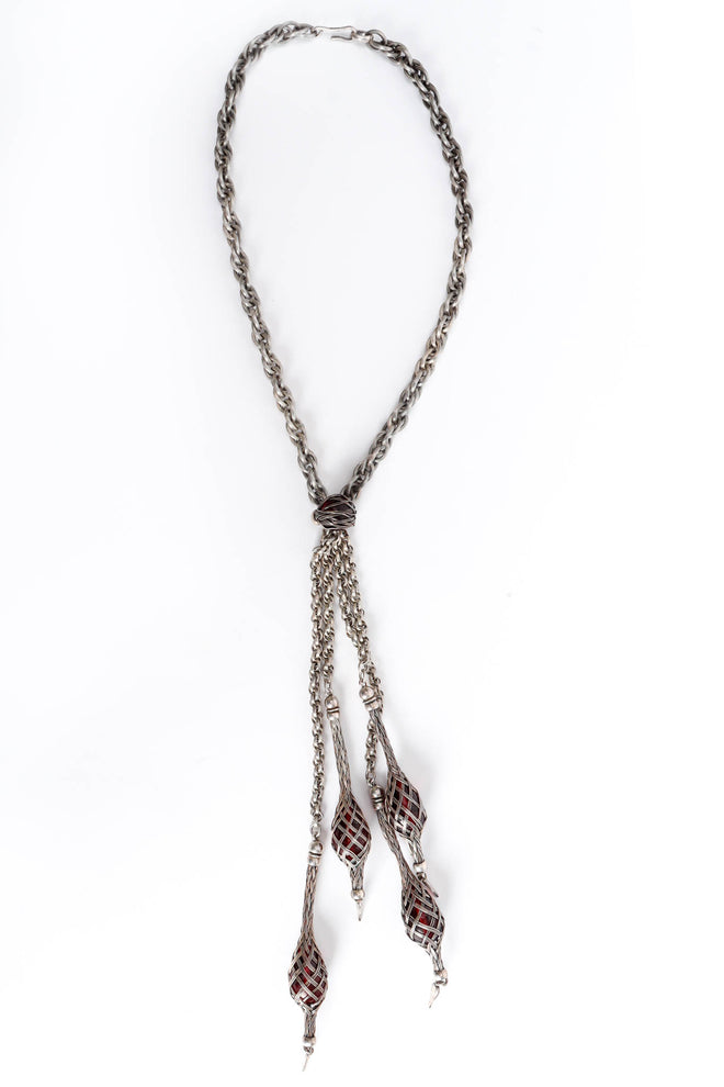 Vintage Napier Gothic Orb Chandelier Necklace front flat @ Recess Los Angeles