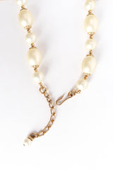 Vintage Napier Fleur Lace Filigree Pearl Necklace hook close @ Recess Los Angeles