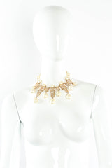 Vintage Napier Fleur Lace Filigree Pearl Necklace on mannequin @ Recess Los Angeles