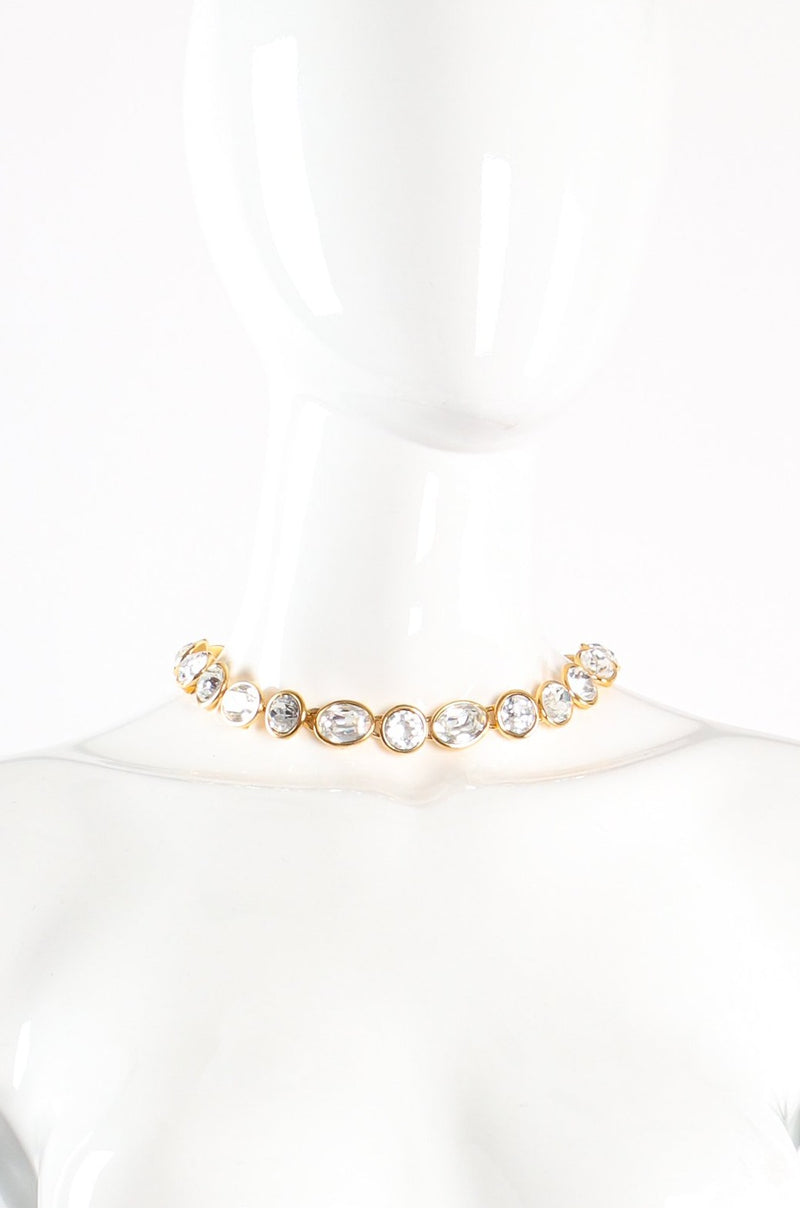 Vintage Napier Chunky Cut Crystal Collar Necklace on mannequin at Recess Los Angeles