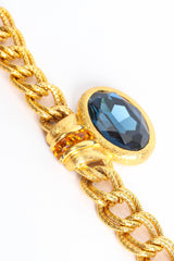 Vintage Napier Rope Link Rhinestone Pendant Necklace citrine close @ Recess Los Angeles