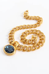 Vintage Napier Rope Link Rhinestone Pendant Necklace front close @ Recess Los Angeles