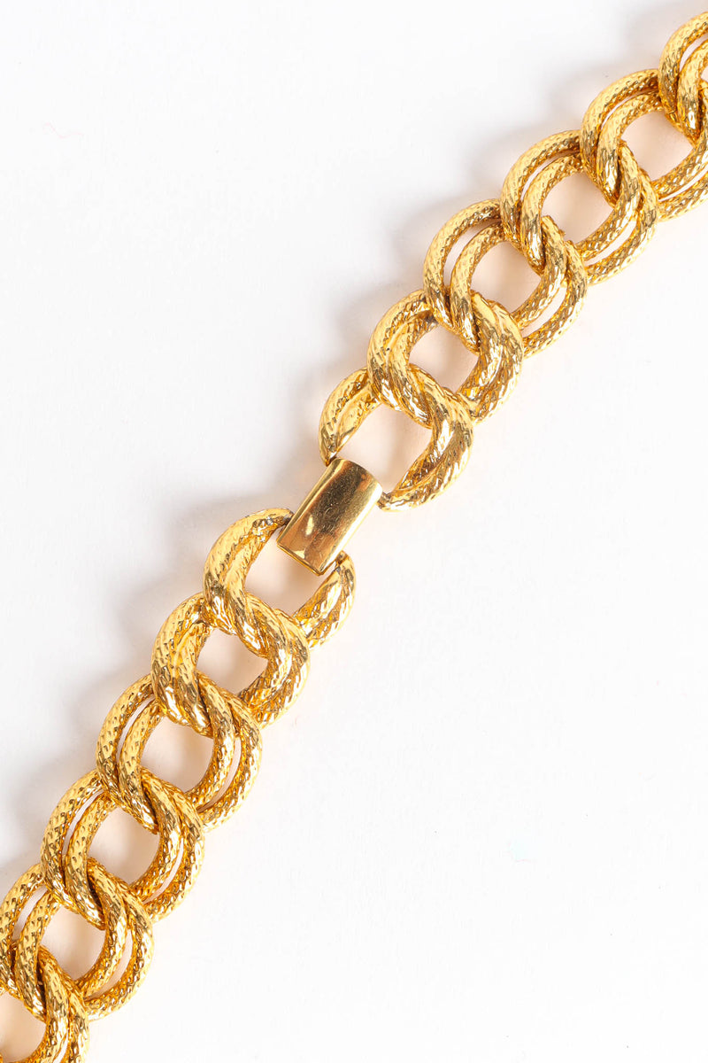 Vintage Napier Rope Link Rhinestone Pendant Necklace front clasp @ Recess Los Angeles