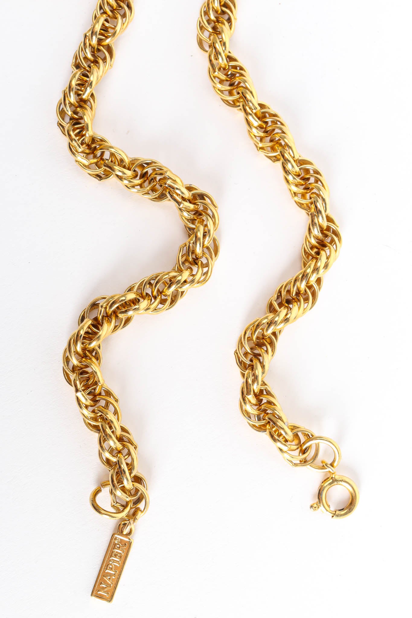 Vintage Napier Triple Wire Pearl Pendant Necklace signed tag @ Recess Los Angeles