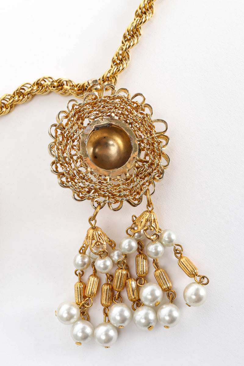 Vintage Napier Triple Wire Pearl Pendant Necklace discolored inverse @ Recess Los Angeles