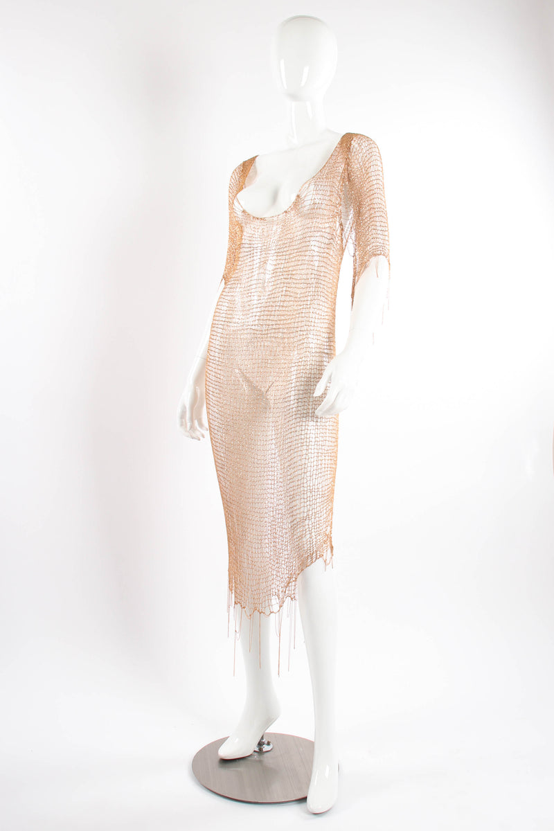 Natalia Fedner Liquid Knit Metal Dress on mannequin side at Recess Los Angeles