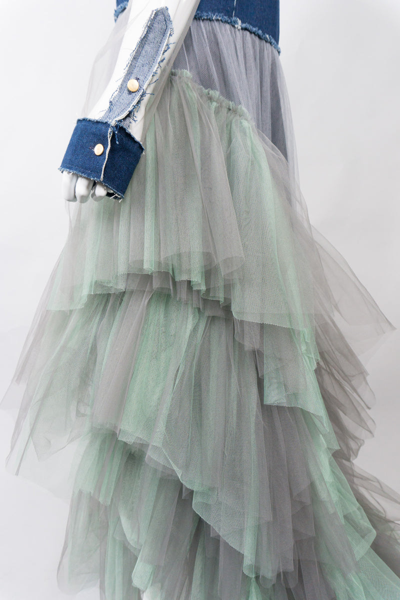 natasha zinko denim dress Natasha Zinko Denim Tulle Hi-Lo Mermaid Mullet Dress Recess