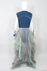 Natasha Zinko Denim Tulle Hi-Lo Mermaid Mullet Dress