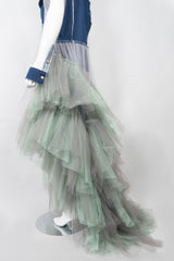 Natasha Zinko Denim Tulle Hi-Lo Mermaid Mullet Dress