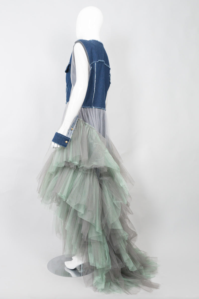 Natasha Zinko Denim Tulle Hi-Lo Mermaid Mullet Dress