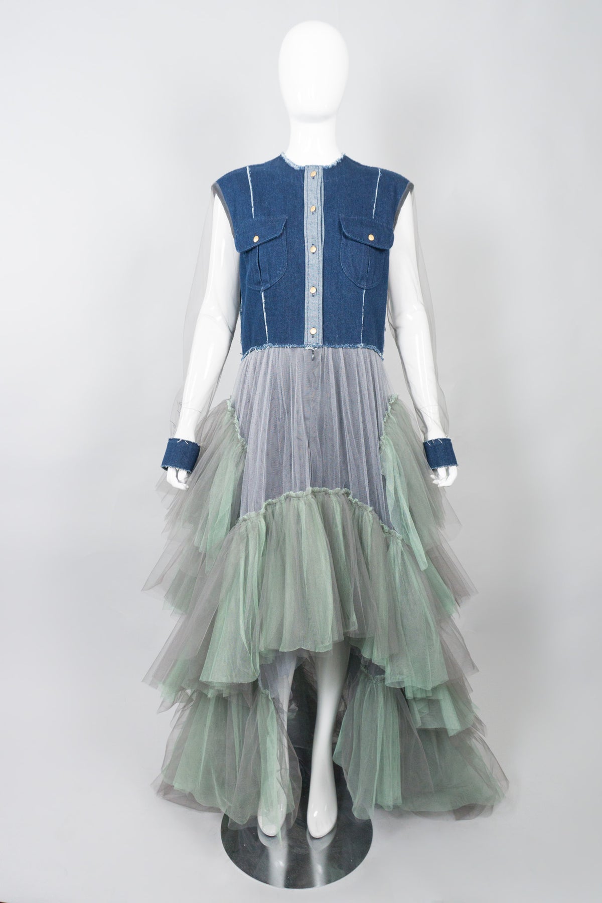 Denim Tulle Mermaid Dress