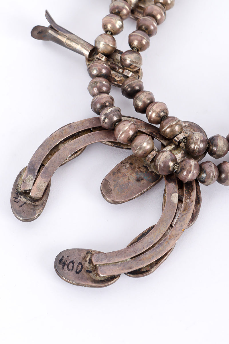Vintage sterling squash blossom necklace back of Naja pendant @recessla