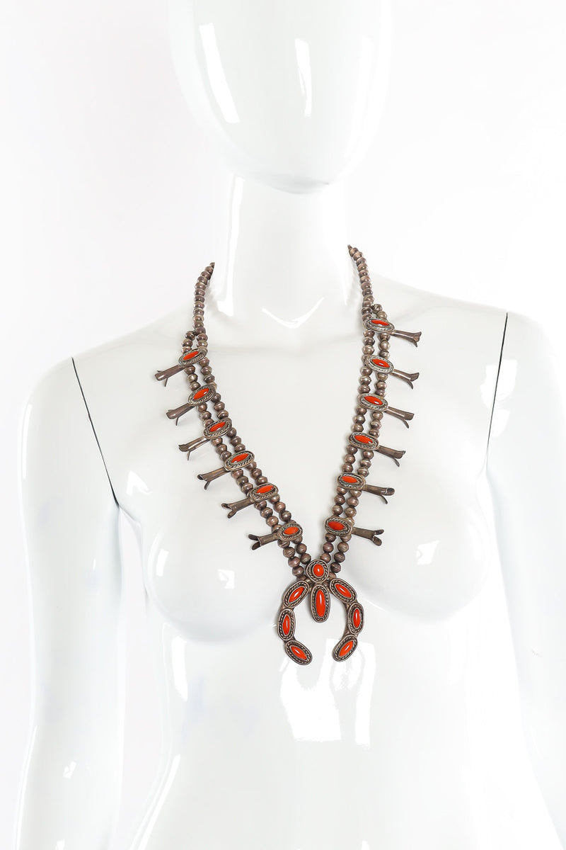 Vintage sterling squash blossom necklace on mannequin @recessla
